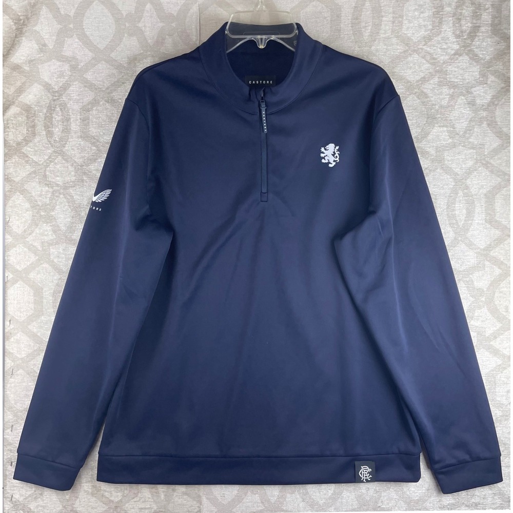 Castore Rangers FC Mens XL Navy Blue Protek Quarter Zip Training Top‎ Polyester